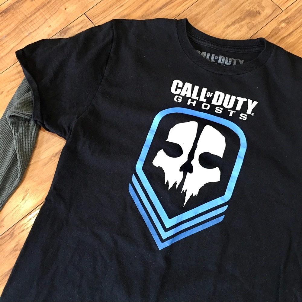 Call of Duty Ghosts long sleeve cotton waffle knit shirt top gamer gamin…